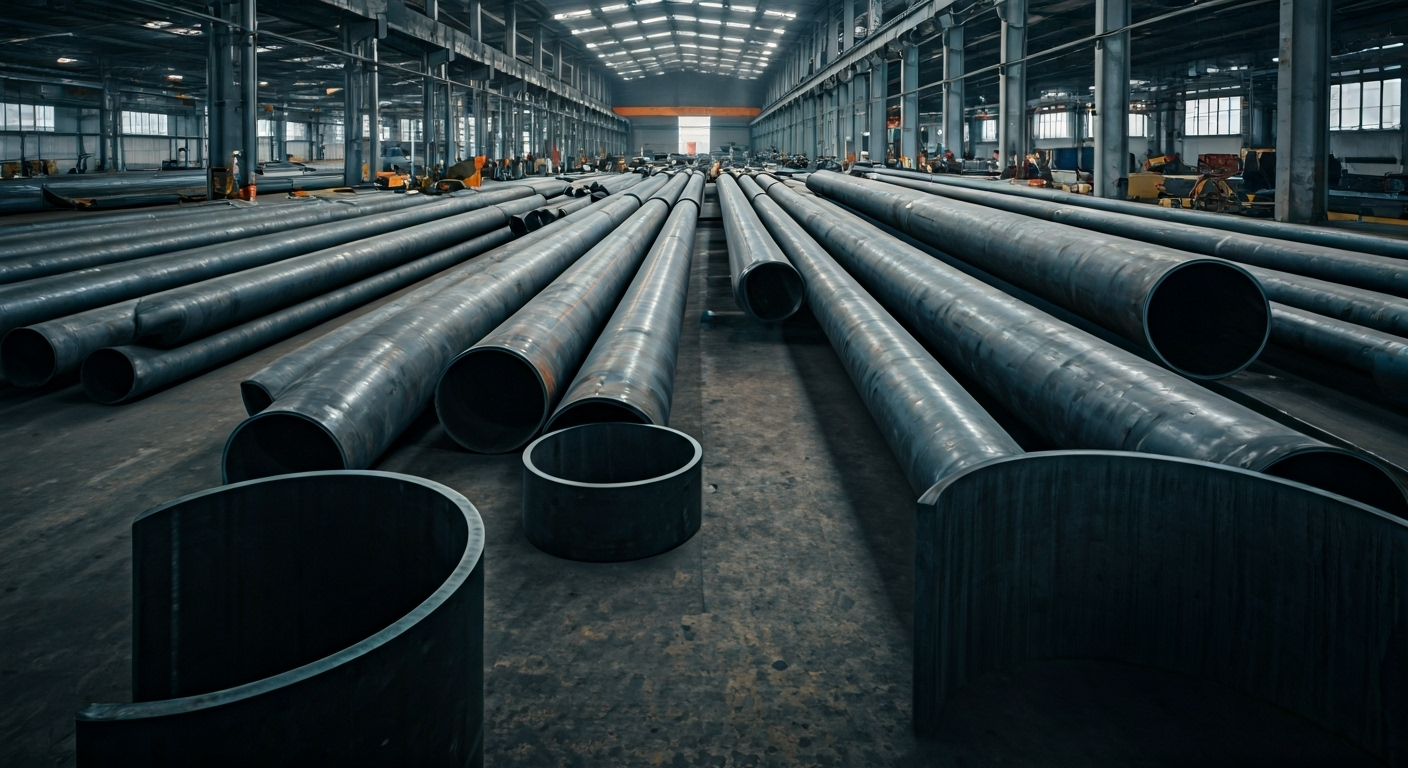 seamless pipe elbows in warehouse