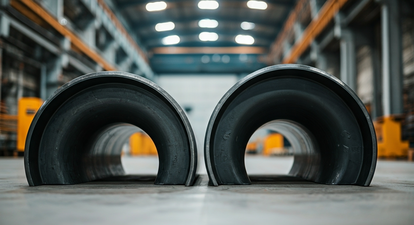 3D and 5D pipe bends side-by-side