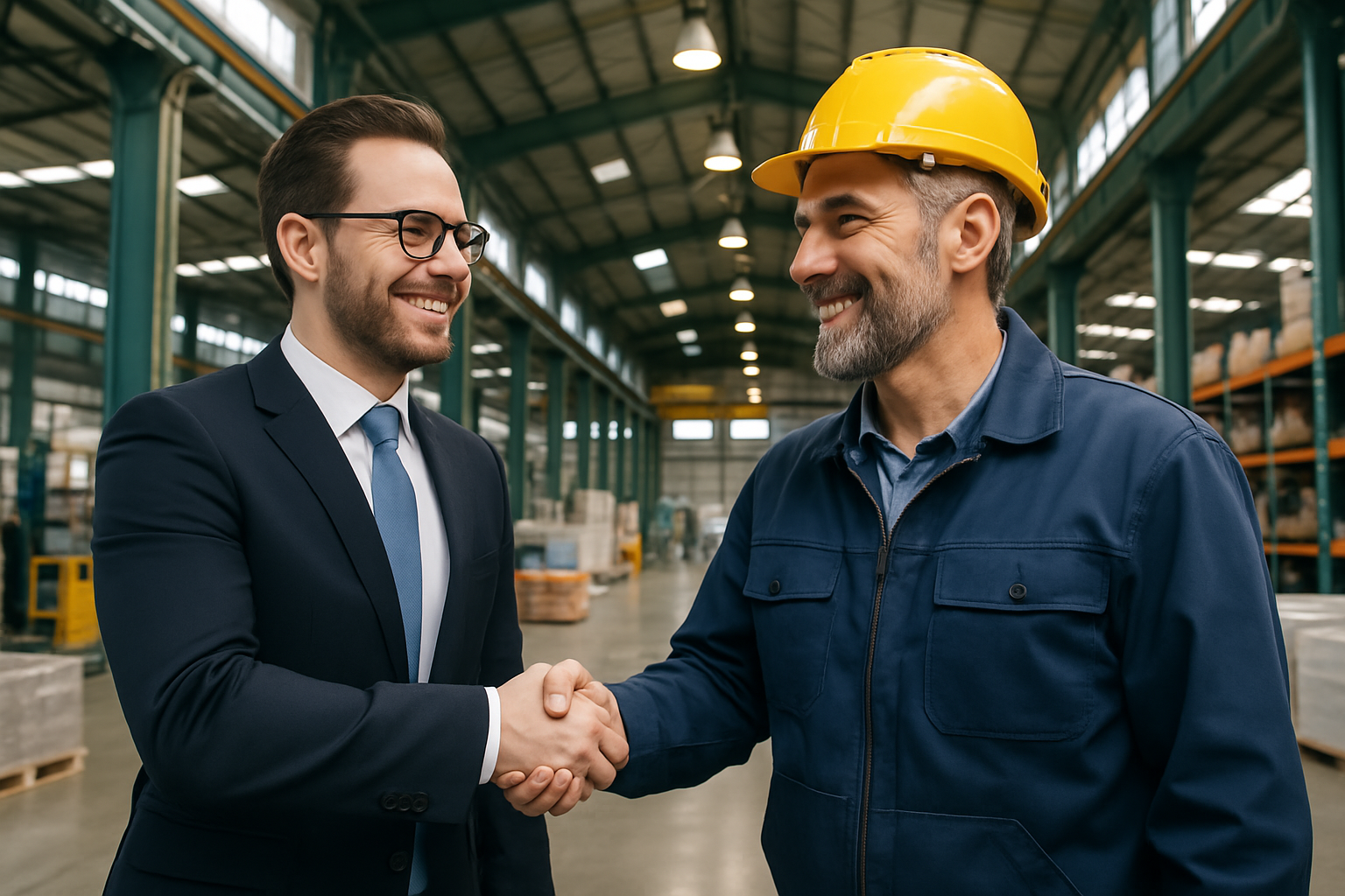 Professional and supplier handshake