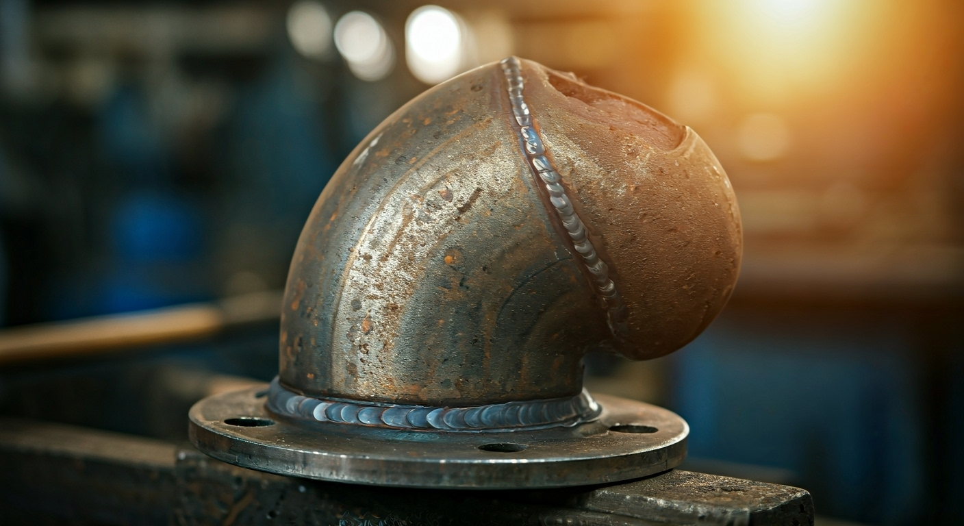 Welding butt-weld pipe elbow joint