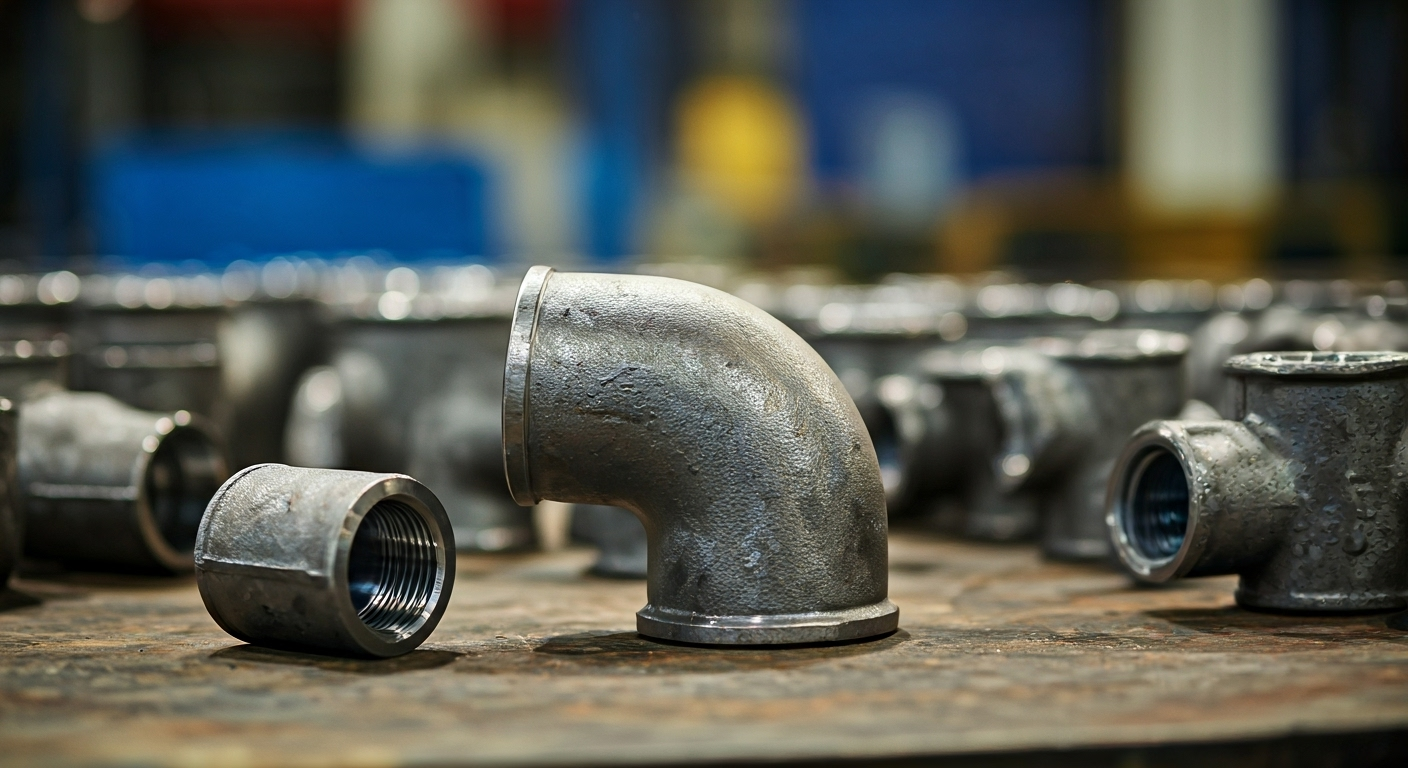 carbon steel fittings on table