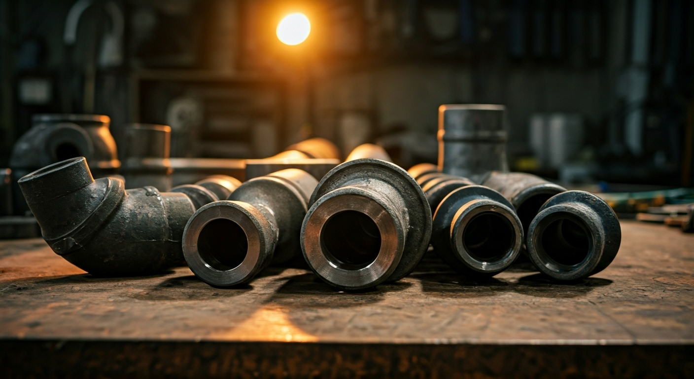 Various pipe elbows displayed together