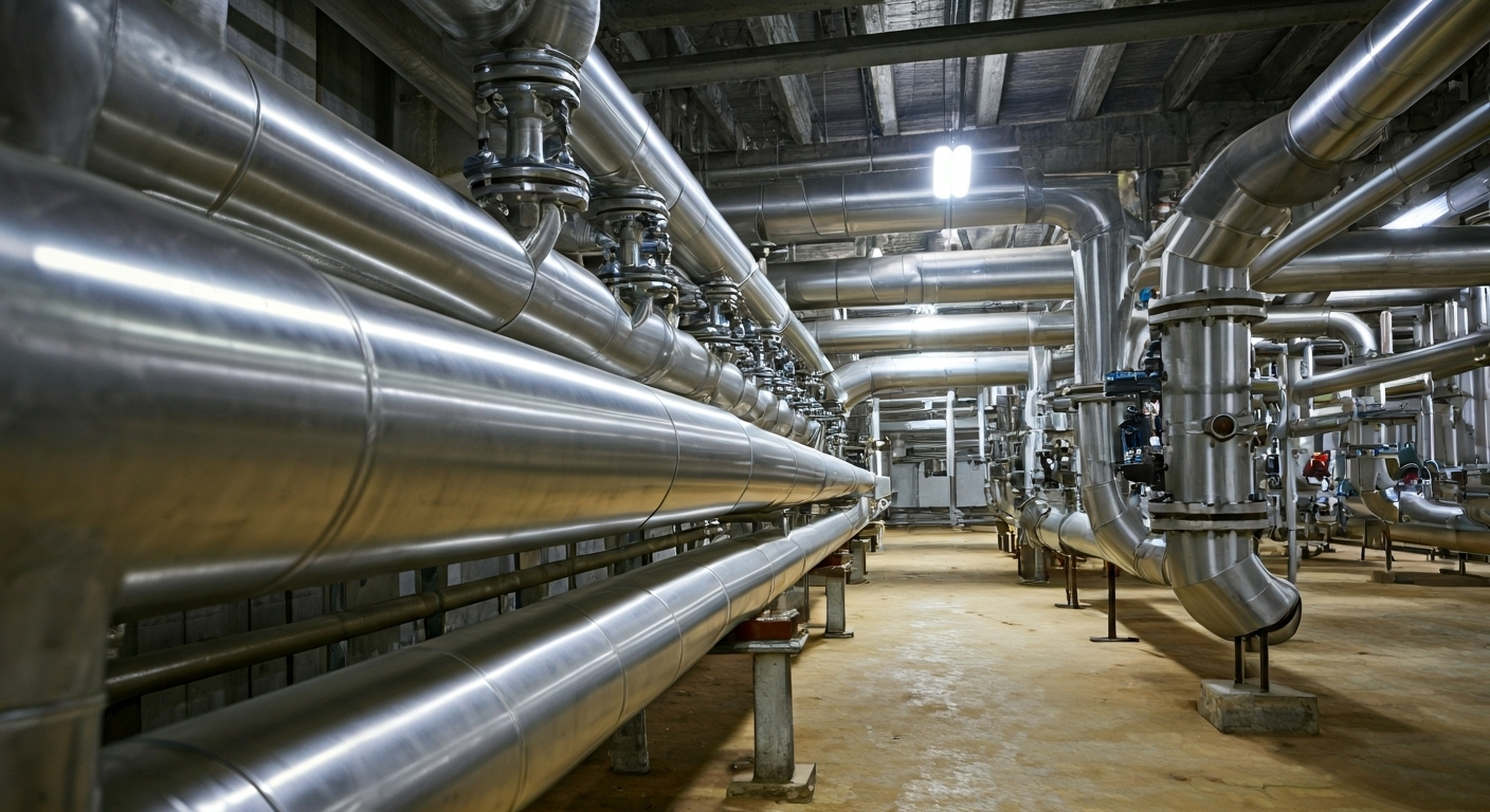 industrial piping with reducers