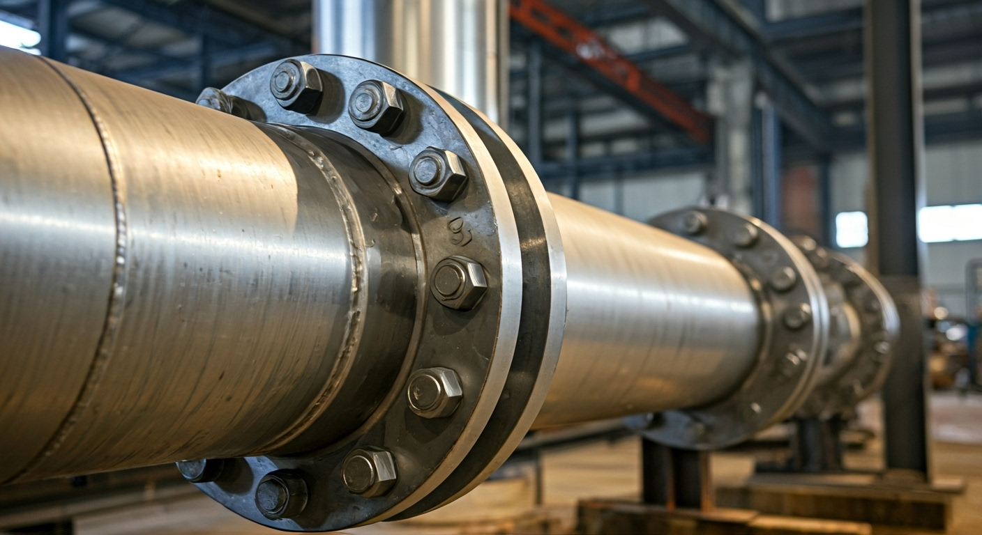 industrial flange on pipe