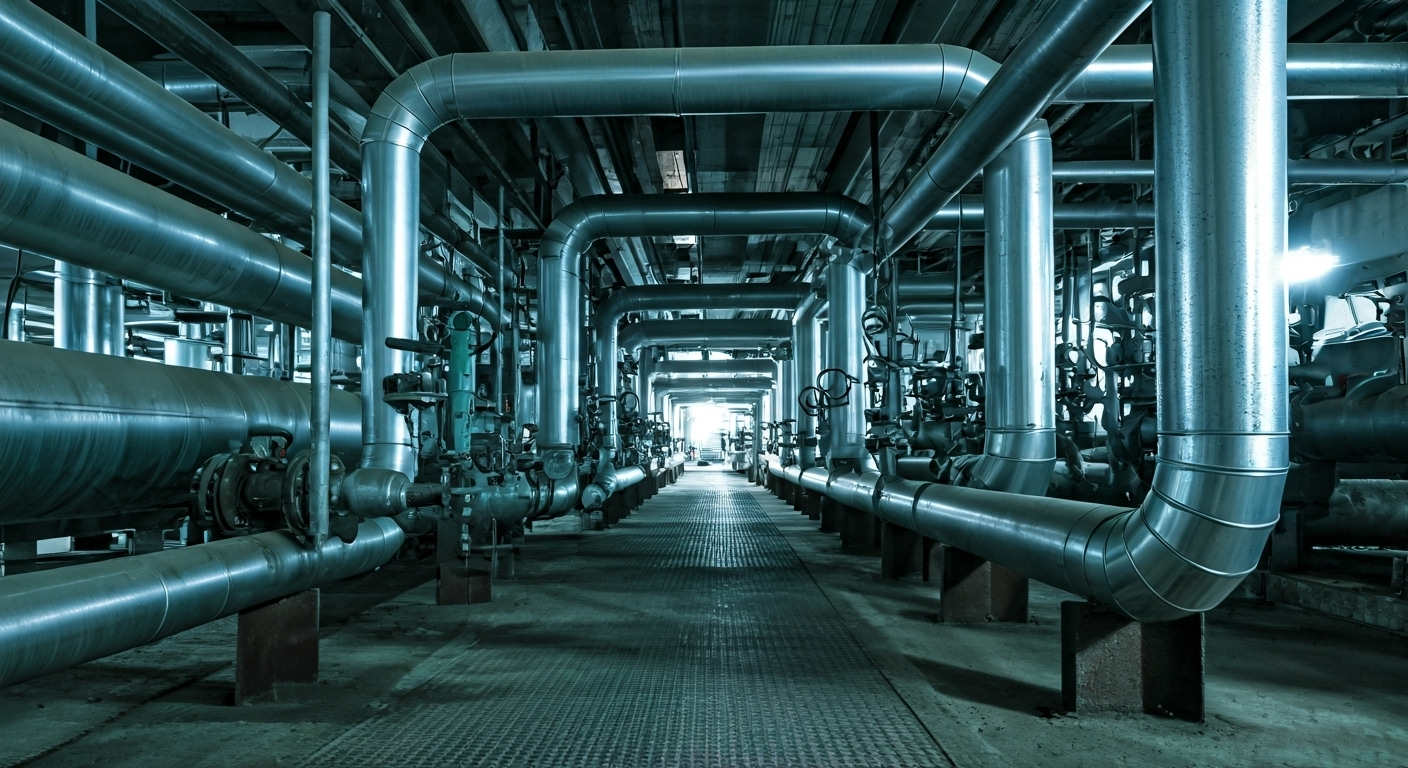industrial pipelines with tee fittings