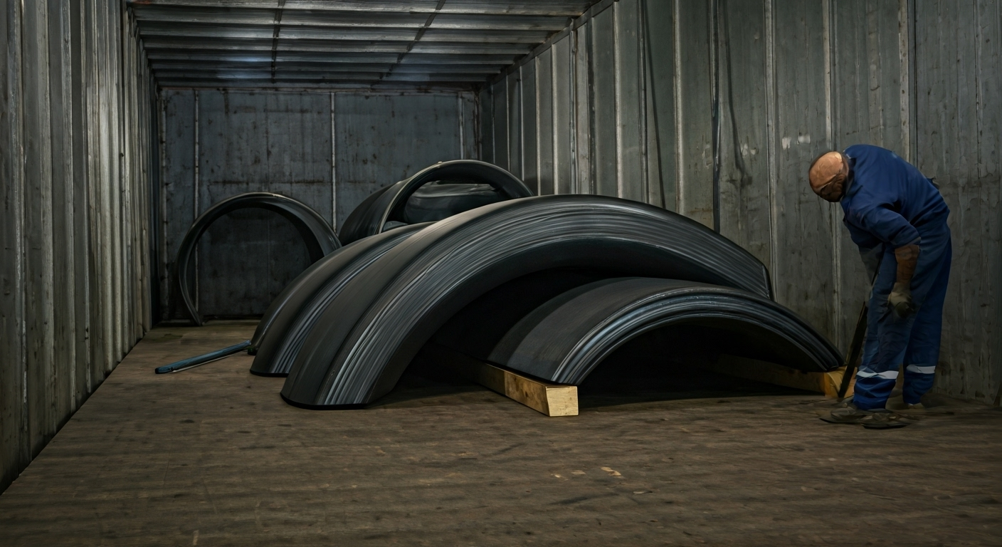 loading steel elbows for delivery