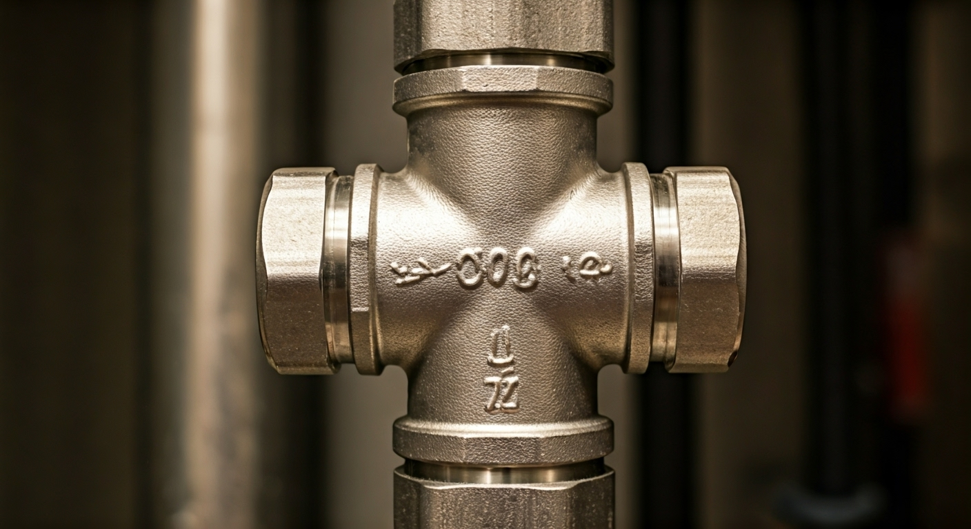 stainless tee fitting with pipes