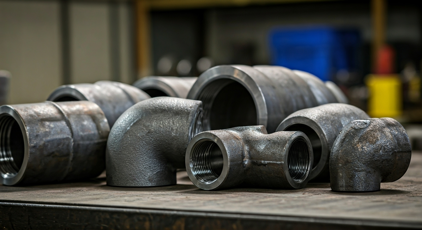 Various butt weld fittings on table.