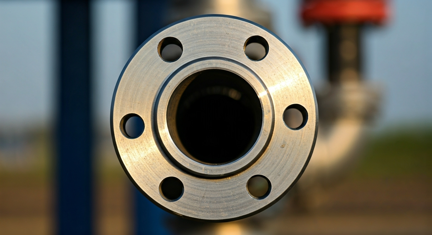 steel weld neck flange close-up