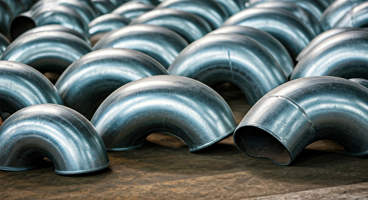 Galvanized elbows in warehouse