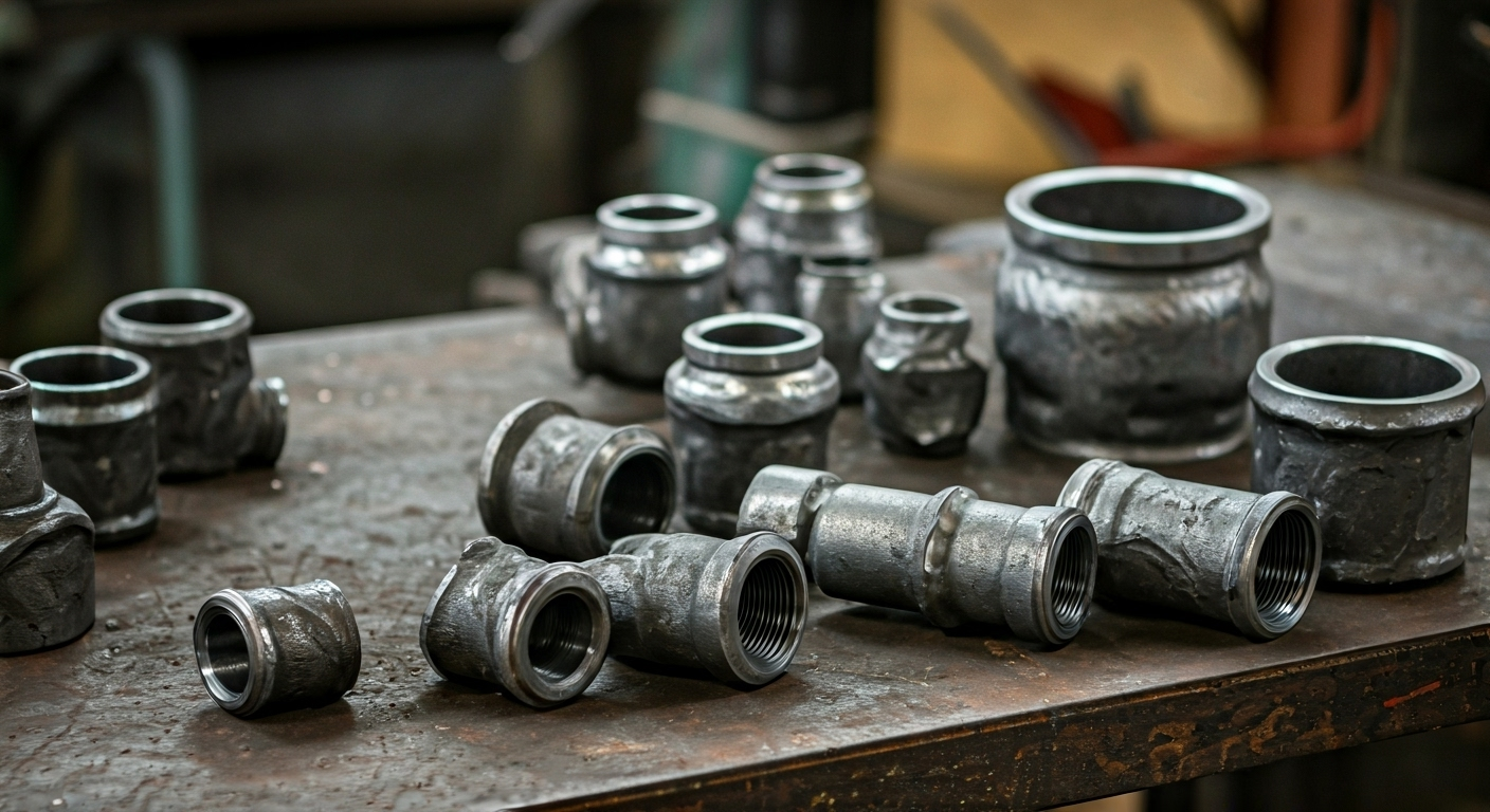 forged fittings on workbench