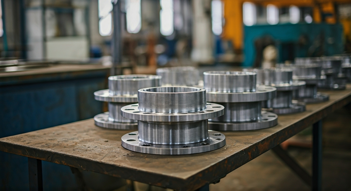 various flanges in workshop