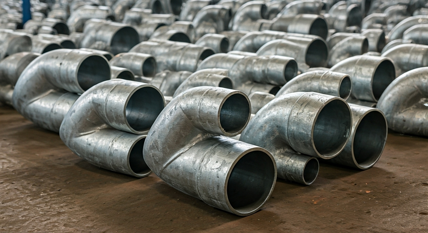 Assorted galvanized elbows display