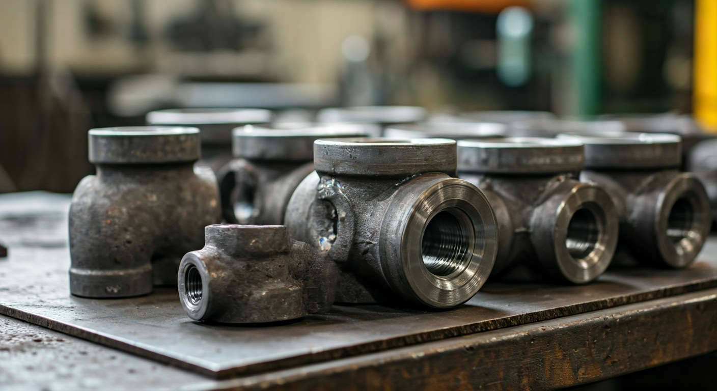 carbon steel tee fittings display