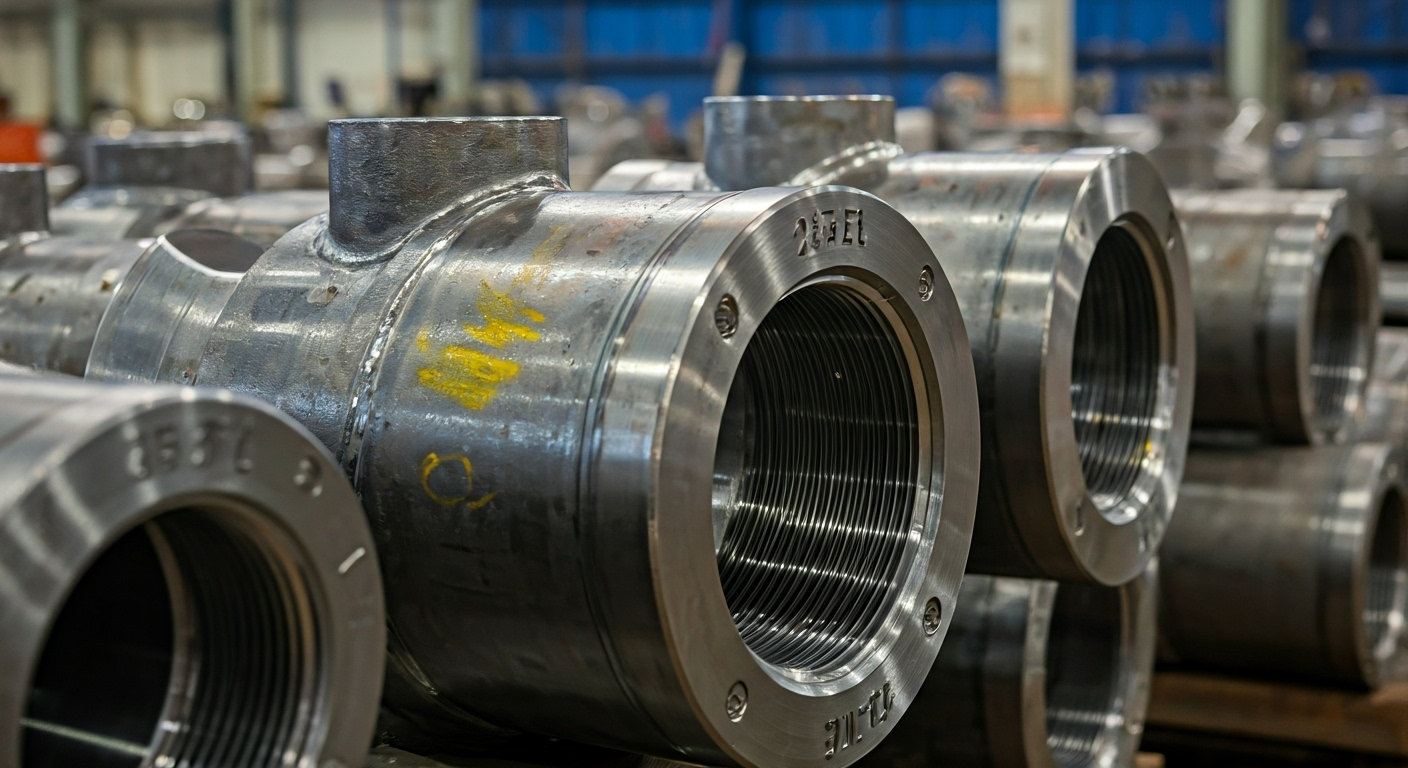 Buttweld fittings arranged in warehouse