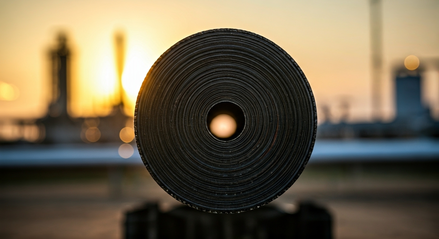 Close-up 3PE coated pipe layers
