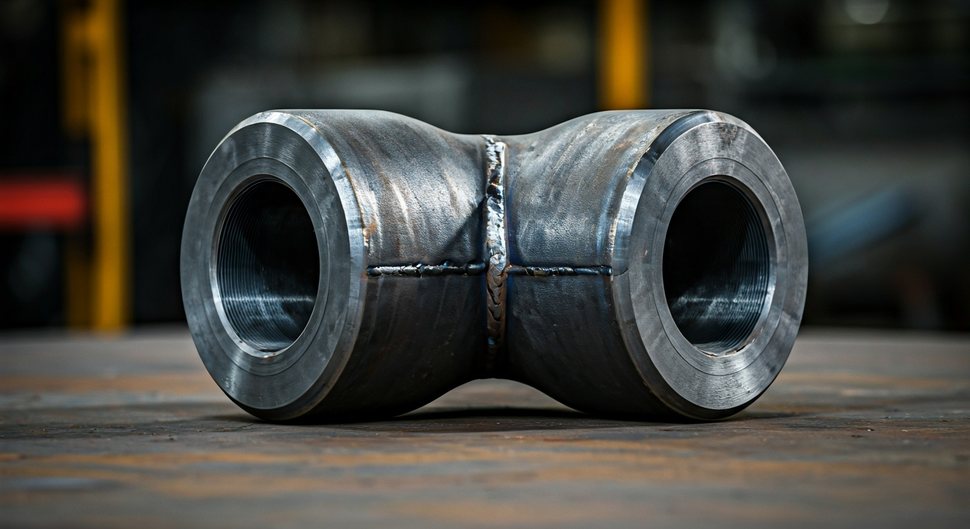 large carbon steel tee fitting