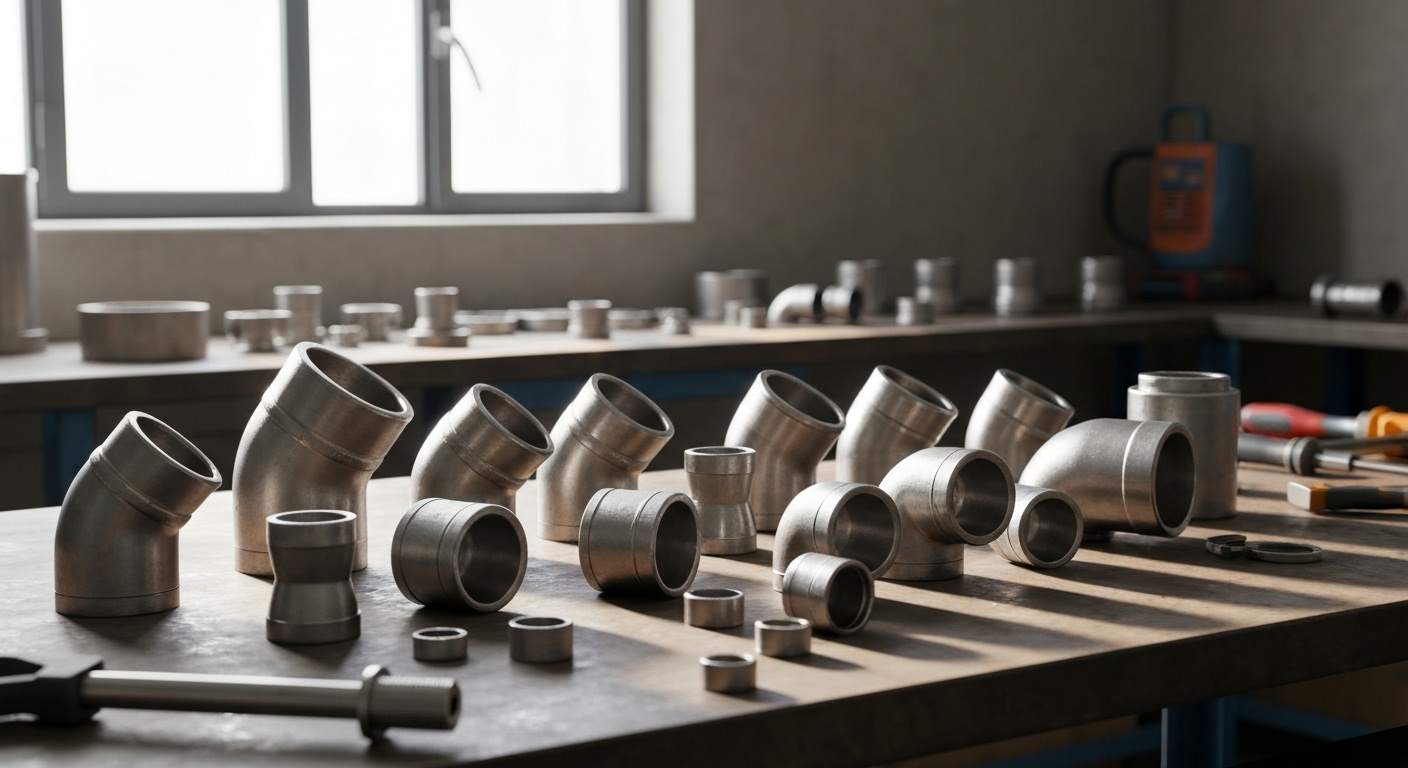 Stainless steel elbow fittings display