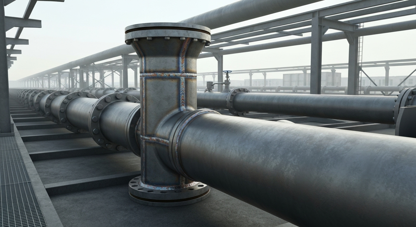 Butt weld reducer on pipeline