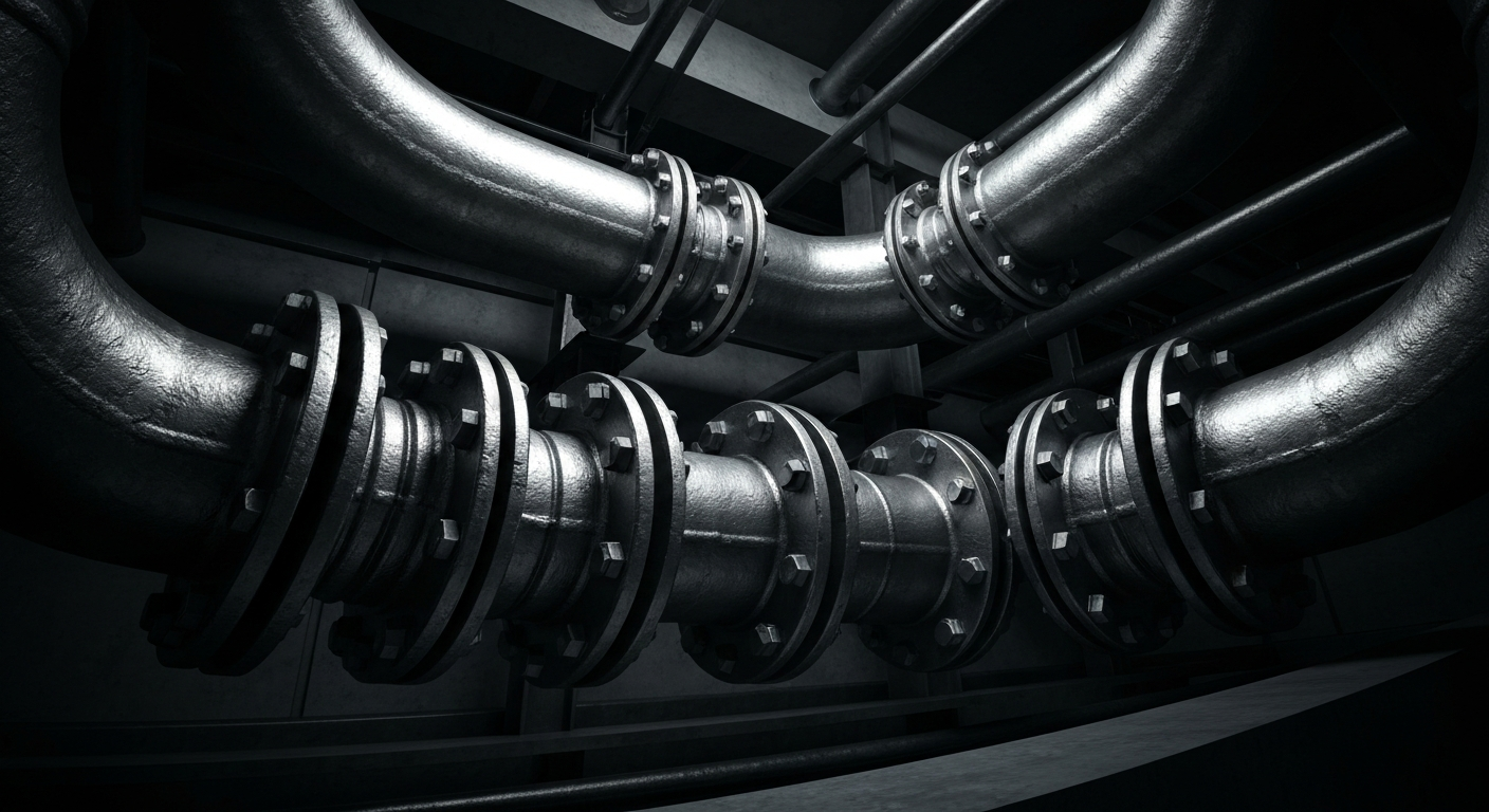 Industrial pipe system cross-section