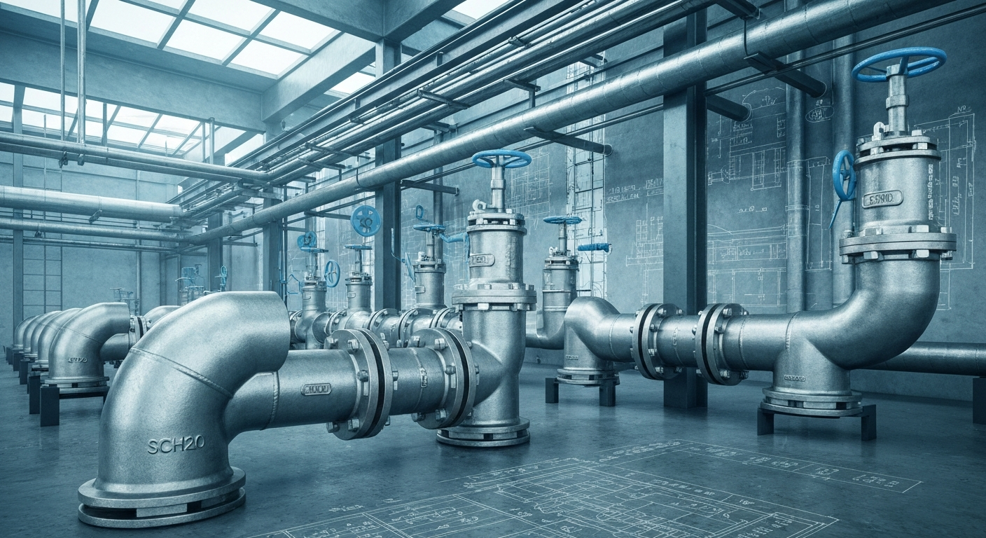 SCH20 elbows with industrial pipes