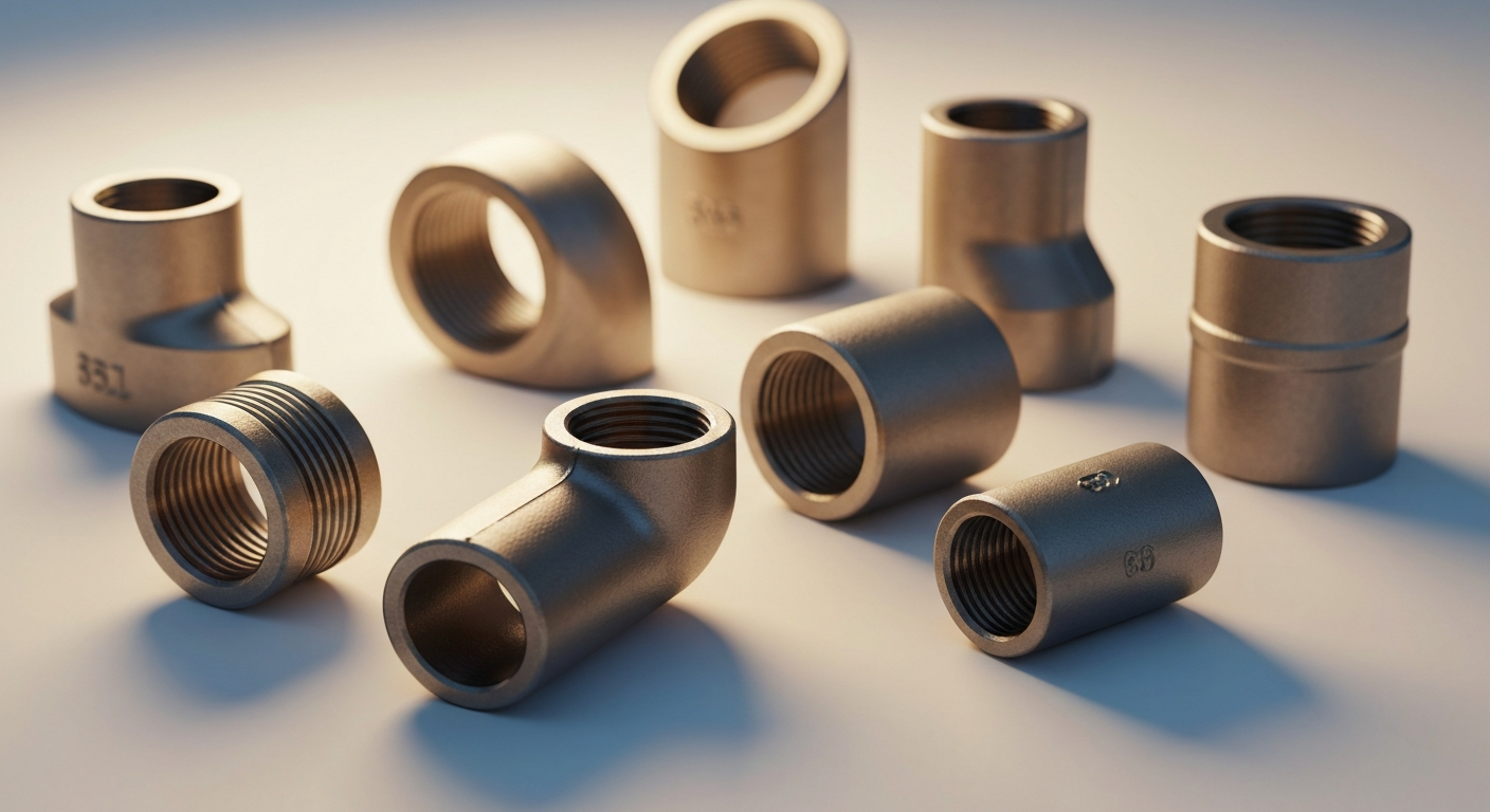 carbon steel pipe fittings close-up