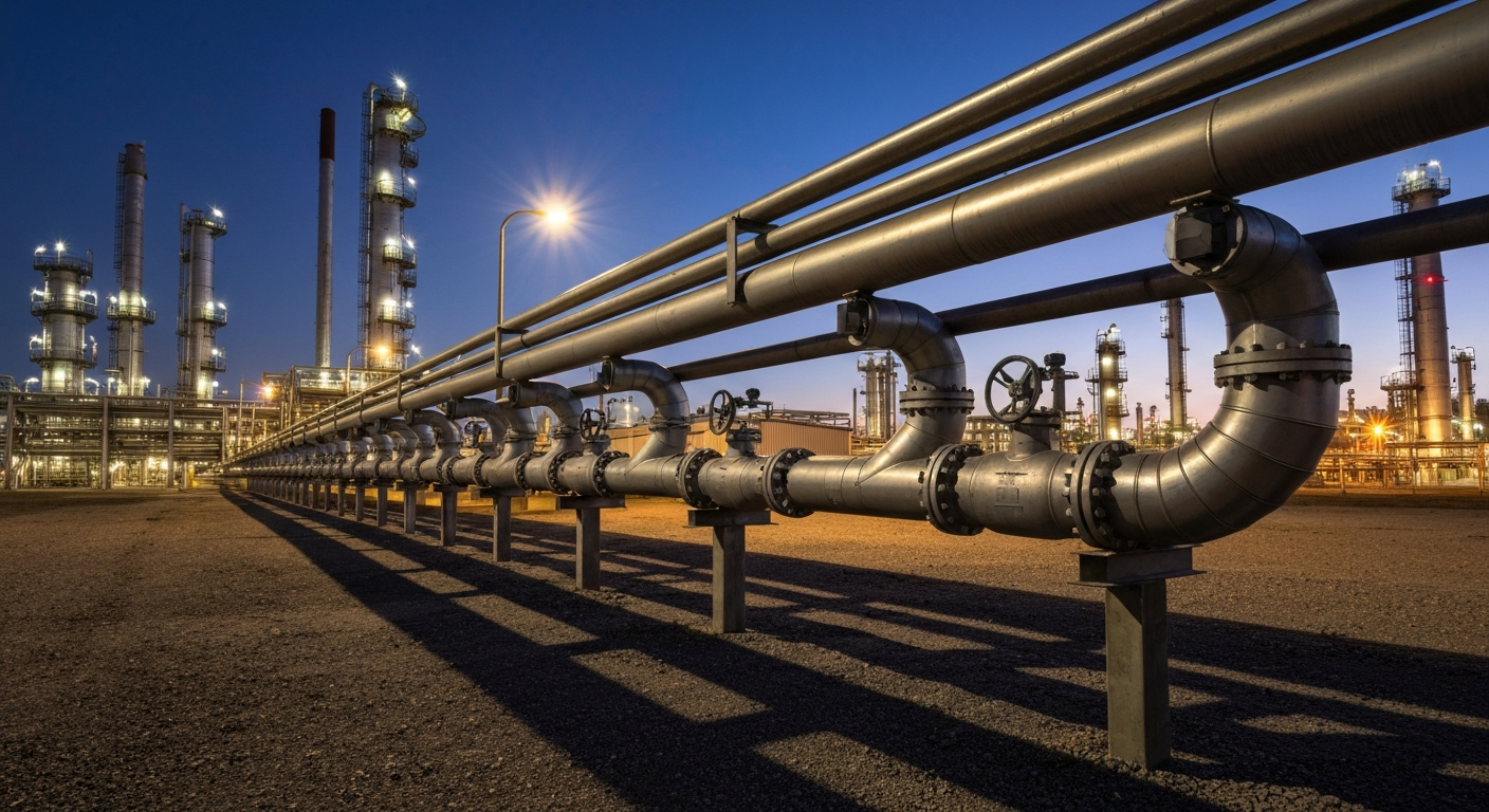 Industrial pipeline with weld elbows