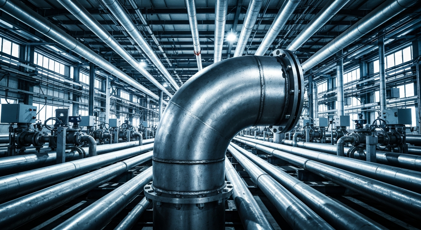 Carbon steel elbow in pipeline