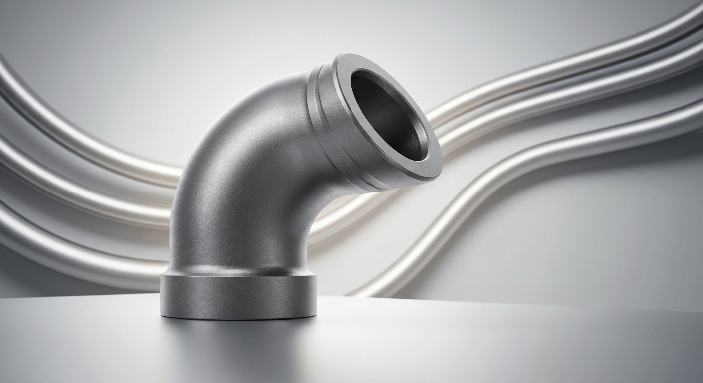 산업 배경 위의 탄소강 이음매 없는 엘보