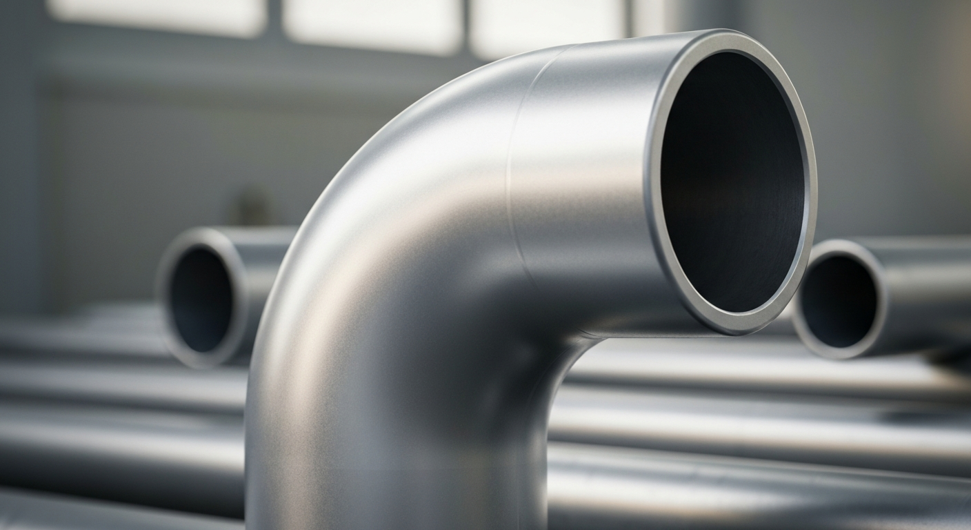 Close-up seamless 8 inch elbow