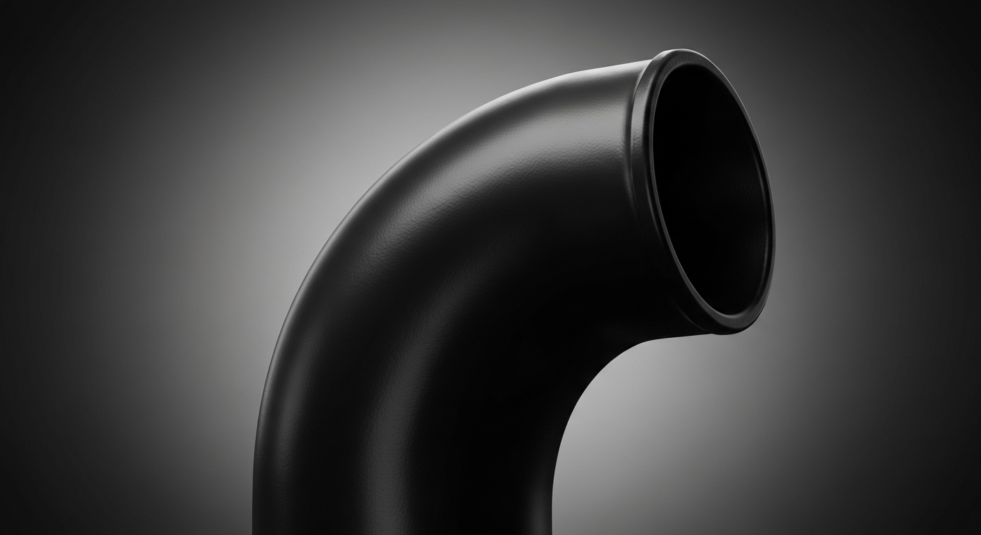 glossy 4-inch black seamless elbow